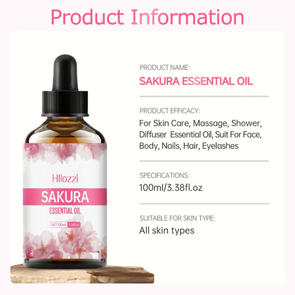 Sakura essential oil is suitable for massage, shower, facial skin care and is easy to carry with you when traveling