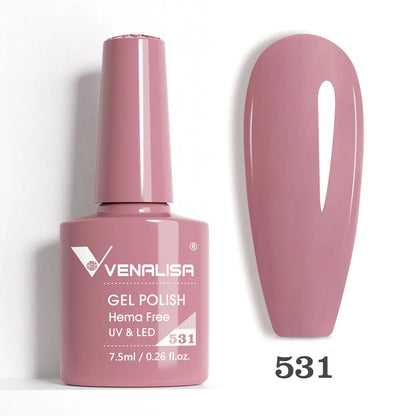 Venalisa HEMA TPO FREE Nail Gel Polish Glitter Gorgeous Full Coverage Soak Off UV LED French Nail Jelly Pink Nude Collection
