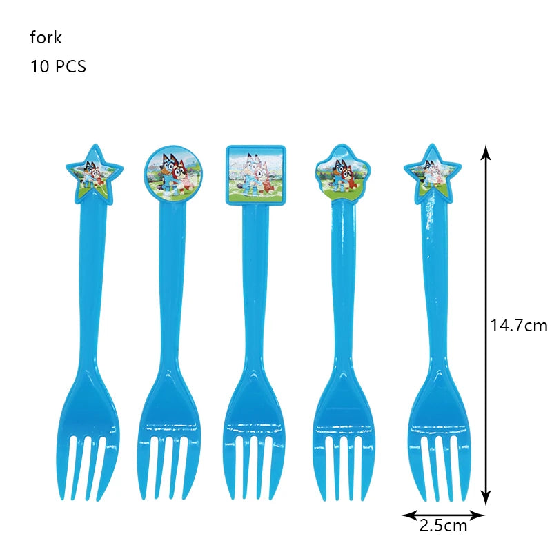 New Bluey Birthday Party Decoration Latex Balloons Bingo Aluminum Film Balloon Disposable Tableware Kids Event Supplies Backdrop