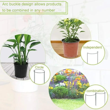 6pcs Tall Plant Support Stakes Metal Half Round Garden Plant Cage And Support Green Plant Support Ring Border For Flower Indoor