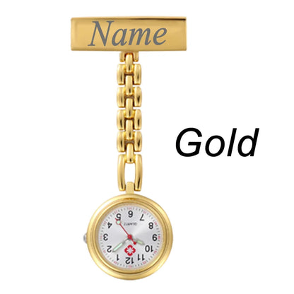 FREE Personalized Your Name Logo Doctor Clock Stethoscope Customize Engrave Medical Hospital Healthcare Pocket FOB Nurse Watch