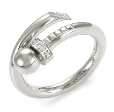 Shiny Crystal High End Non Tarnish Fashion Geometric Open Gold Plated Stainless Steel Rings for Women Wedding Ring Jewelry Gifts