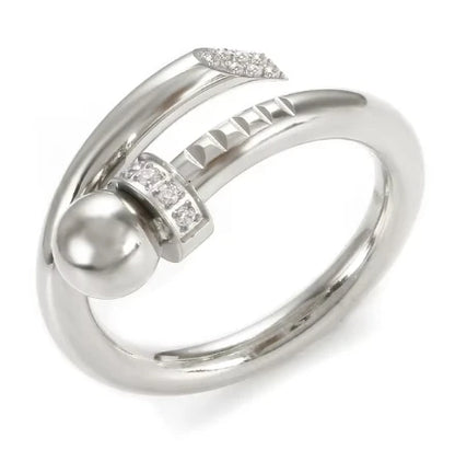 Shiny Crystal High End Non Tarnish Fashion Geometric Open Gold Plated Stainless Steel Rings for Women Wedding Ring Jewelry Gifts