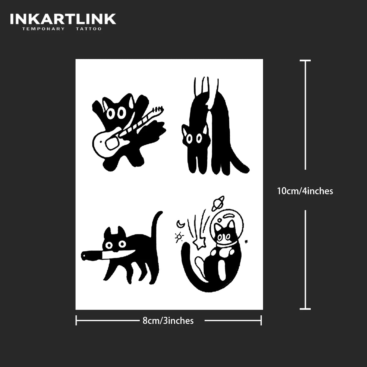 Playful Cat Temporary Tattoo Sticker, waterproof and long-lasting, realistic herbal tattoo sticker for arm and collarbone.