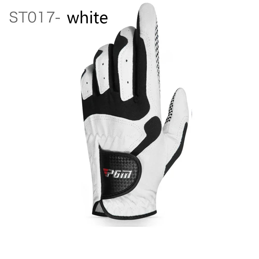 PGM Golf Gloves,Men's Left/Right Hand Anti-slip Particles Wear-resistant Gloves,Microfiber Cloth Golf Gloves ST017