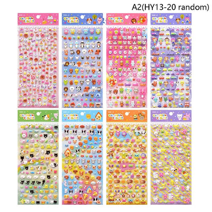 1Sheets Christmas 3D Puffy Bulk Stickers Cartoon Santa Claus Sticker DIY Scrapbook Decoration Funny Kids Classic Toy Gift random
