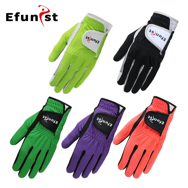 Men's Golf Glove Micro Soft Fiber Breathable 1 Pair or Worn on Left/Right Hand With Magic Tape Elastic band 5 Colors Golf Golves