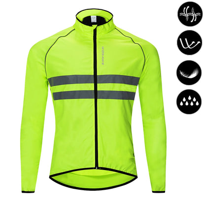 WOSAWE Men Cycling Windbreaker MTB Bicycle Long Sleeve Coat Water Resistant Outdoor Sport Jersey Bike Jacket Cycling Clothing