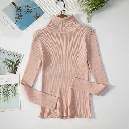 2025 Women Turtleneck Sweater Knitted Soft Pullovers Cashmere Jumpers Basic Solid Soft Sweaters Women Autumn Winter Casual Top