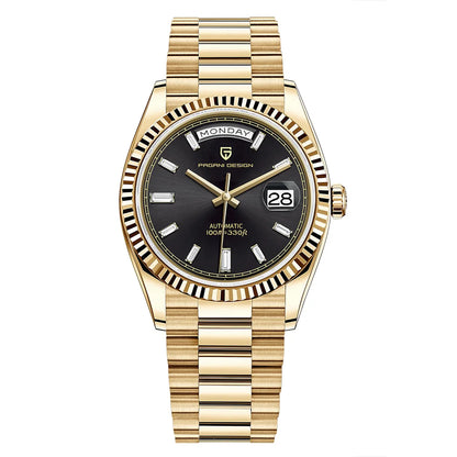 New PAGANI DESIGN DD36 Gold Luxury Automatic Mechanical Watch For Men ST16 100M Waterproof AR Sapphire Glass Wristwatch Men