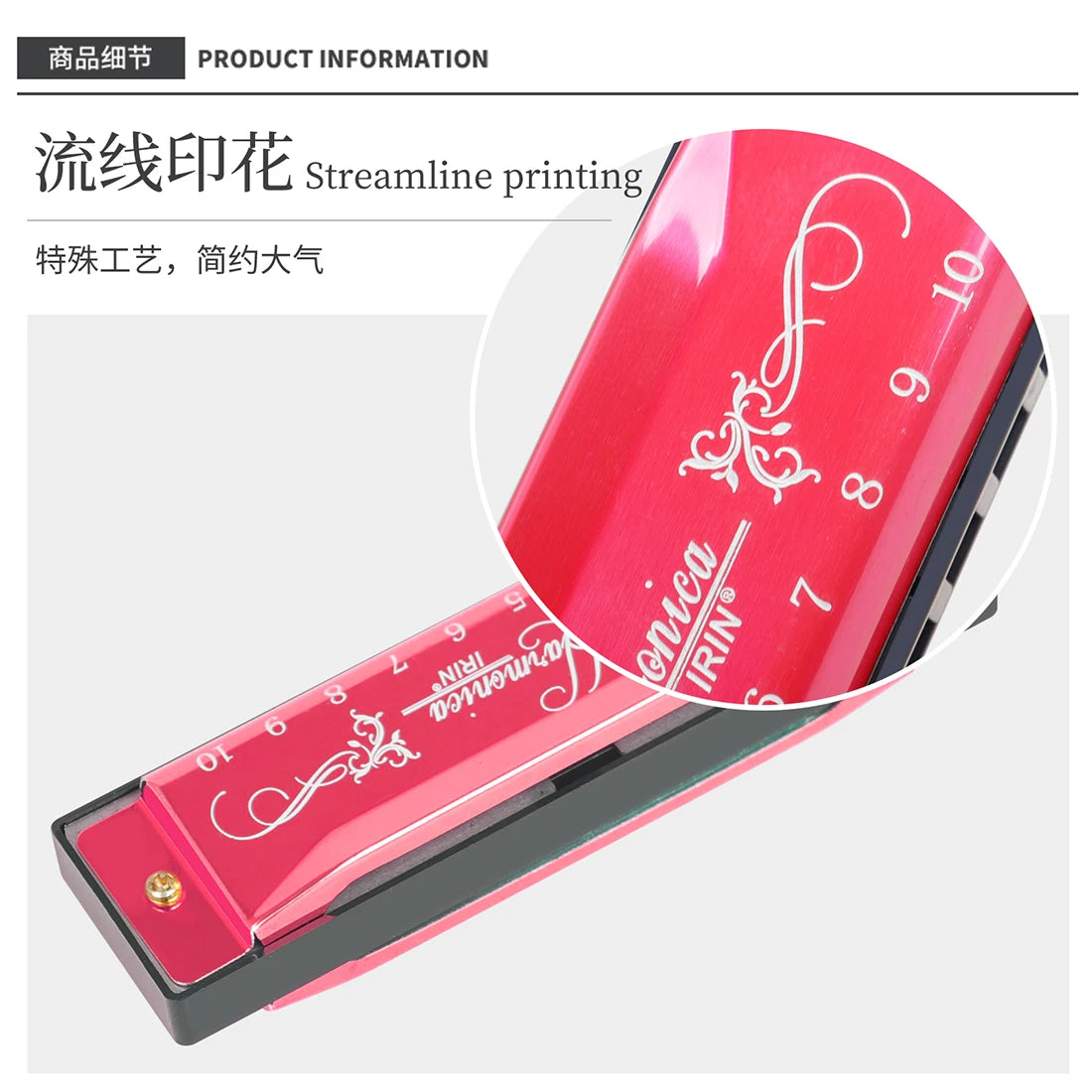 IRIN C10 Pro Harmonica Education System C Key Harmonica Woodwind Instrument Suitable for Beginners Teaching Playing Gift