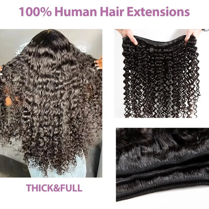 Links Curly Human Hair Bundles 30 32 Inch Remy Unprocessed Raw Virgin 100% Human Hair Water Wave Extensions 3 4 5 Bundles Deal