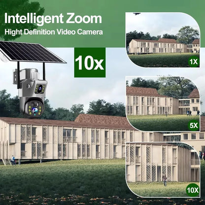 V380 Pro WiFi Solar Camera 4G Dual Lenses Outdoor 8MP Low Power Battery IP Camera PIR Night Vision 4K CCTV Security Protection