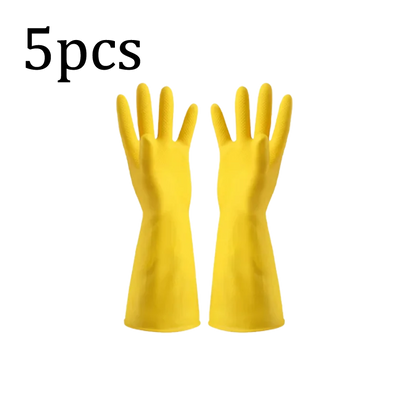1/3/5/10PCS Rubber Gloves Washing Dishes Waterproof Thickened Beef Rubber Latex Labor Protection Wear Resistant Work Household