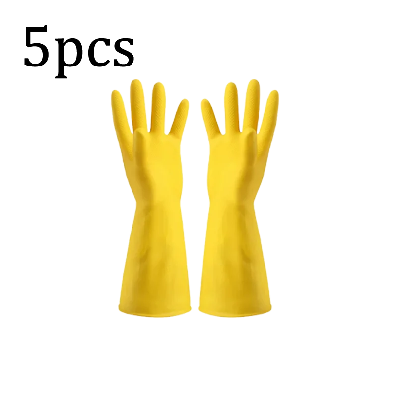 1/3/5/10PCS Rubber Gloves Washing Dishes Waterproof Thickened Beef Rubber Latex Labor Protection Wear Resistant Work Household