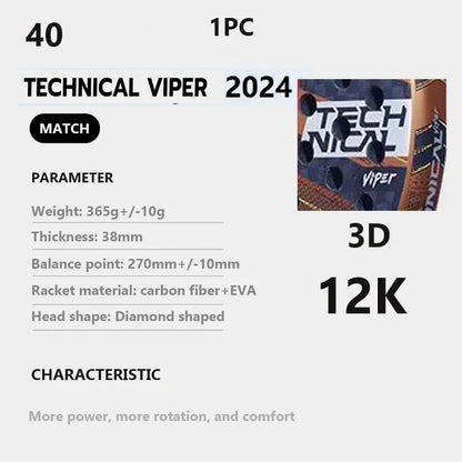 Professional Padel Tennis Racket Carbon Fibre Composite Diamond Shaped EVA Laminated Foam HPS Fengdong 3D SPIN Sports Racquet