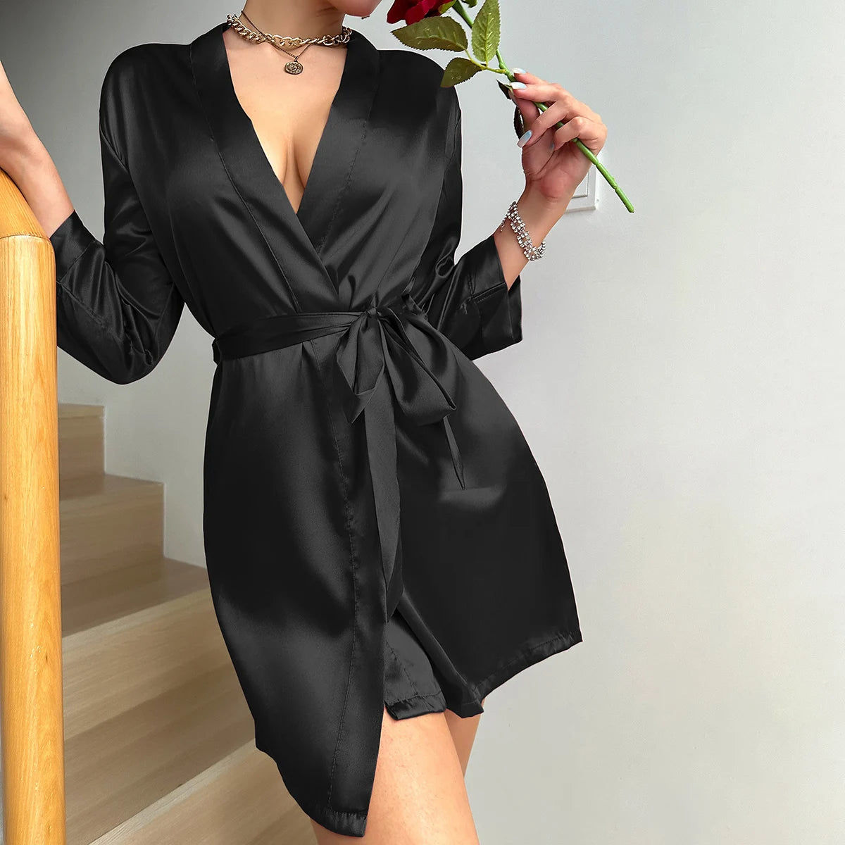 Kimono Robe Bathrobe Robes Luxurious Soft Satin Bridesmaid Robe for Women Comfortable Spa Robe With Belt Women's Sleepwear