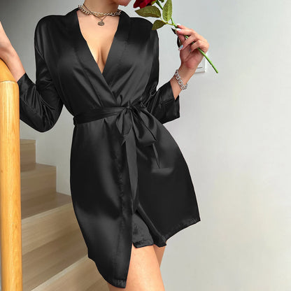 Kimono Robe Bathrobe Robes Luxurious Soft Satin Bridesmaid Robe for Women Comfortable Spa Robe With Belt Women's Sleepwear