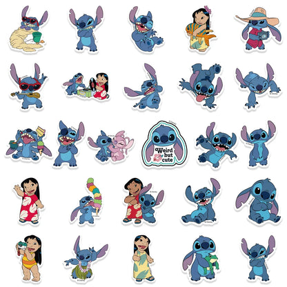 51PCS  Cute Cartoon Lilo & Stitch Stickers DIY Diary Laptop Luggage Skateboard Graffiti Decals Fun Classic Toy