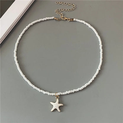 Spring Summer Necklace for Women Girl Cute Romantic Starfish Short Neck Jewelry Party Wedding Necklace Wholesale