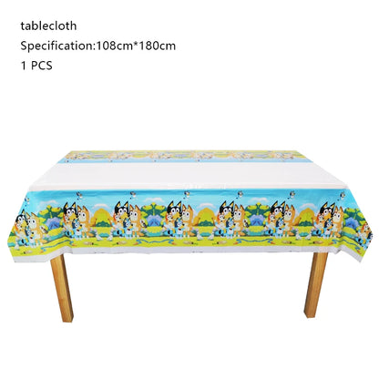 New Bluey Birthday Party Decoration Latex Balloons Bingo Aluminum Film Balloon Disposable Tableware Kids Event Supplies Backdrop