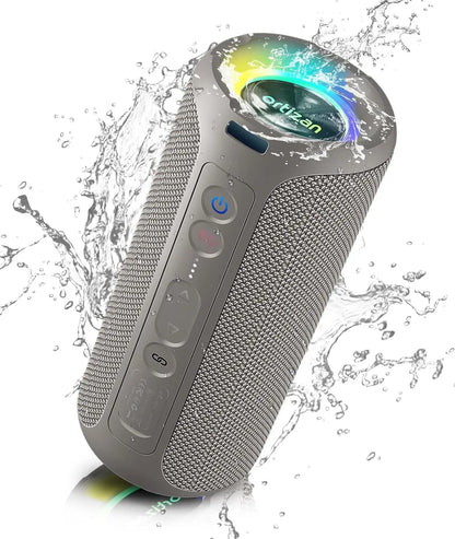 Ortizan X8 Pro Bluetooth-Lautsprecher, tragbar, mit 40 W Stereo-Sound, sattem Bass, IPX7-Wasserdichtigkeit, 30 Stunden Spielzeit, Lichter in verschiedenen Farben, 3 EQ 