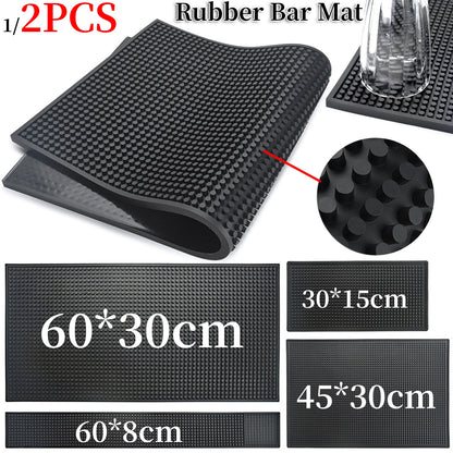 Bar Mat Rubber Coffee Bar Mats Anti-slip PVC Cup Mat Waterproof Heat Resistant Drain Mat for Bar Cafe Barista Cocktail Bartender