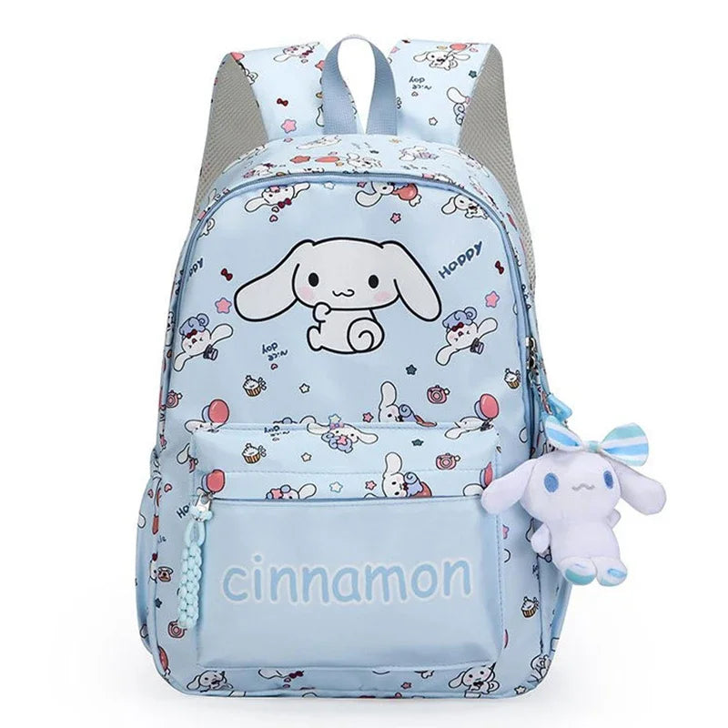 1PC Hello Kittys Anime Backpack, Kuromi Cinnamoroll School Bags With Wallet Charm, Student Girl Casual Travel Commute Knapsack