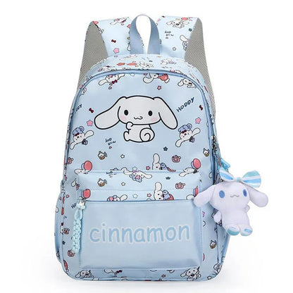 1PC Hello Kittys Anime Backpack, Kuromi Cinnamoroll School Bags With Wallet Charm, Student Girl Casual Travel Commute Knapsack
