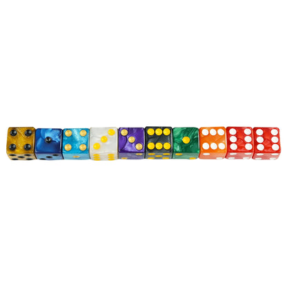 Marble D6 Game Dice 10PCs Square Corner 16MM Math Entertainment Acrylic Gambling Tool Dice