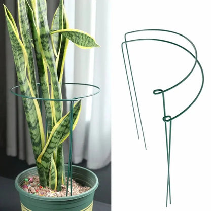 6pcs Tall Plant Support Stakes Metal Half Round Garden Plant Cage And Support Green Plant Support Ring Border For Flower Indoor