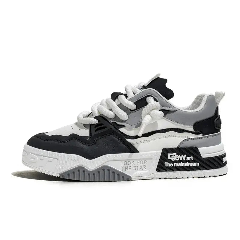 Men's Trendy Skate Shoes, Comfy Non Slip Casual Lace Up Sneakers For Men's Outdoor Activities