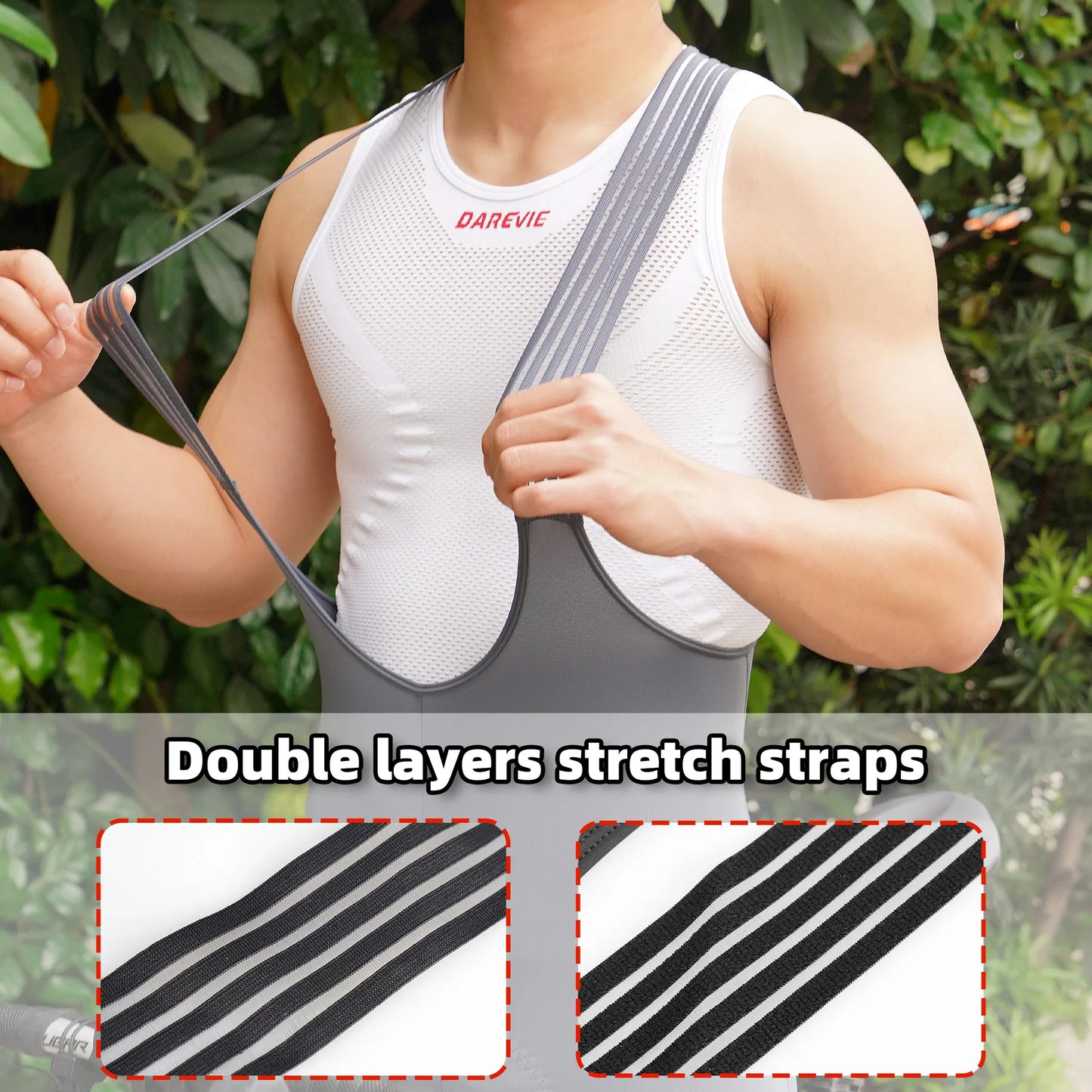 DAREVIE Cycling Bib Shorts Seamless 4.0 Italy ELASTIC-INTERFACE Pad Cycling Shorts Diamond Leg Gripper Men's Bretelelle Shorts