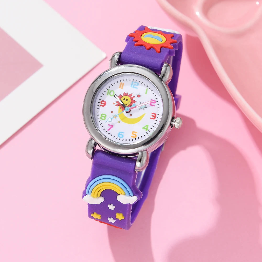 2023 New Children Watches Silicone Quartz Cute Wristwatch Birthday Gift Kid Girl Boy Study Time Girl Watch Reloj Montre