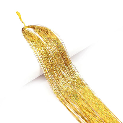 1 Pc Sparkle Shiny Hair Tinsel Hair Extensions Dazzles Women Hippie for Braiding Headdress Hair Braiding Tools Long 100cm