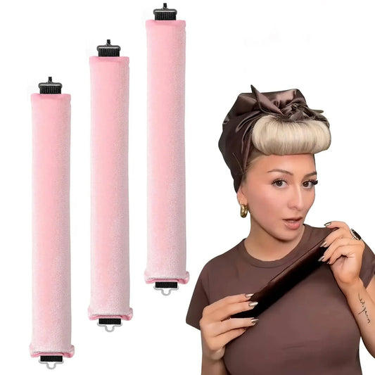 Heatless Hair Curlers Curling Rod Headband No Heat Hair Rollers Lazy Curls with Hook Sleeping Soft Flexi Rod Hair Styling Tools