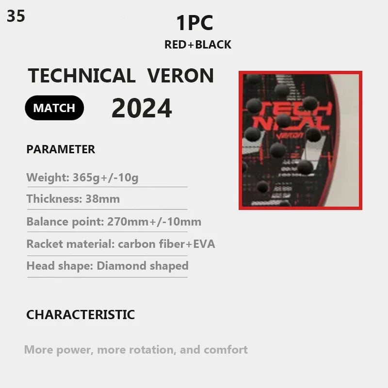 Professional Padel Tennis Racket Carbon Fibre Composite Diamond Shaped EVA Laminated Foam HPS Fengdong 3D SPIN Sports Racquet