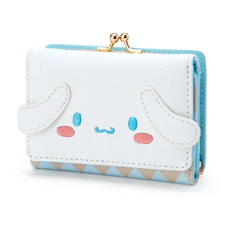 Sanrio Hello Kitty Tasche Kawaii Cinnamoroll My Melody Kuromi Lässige Mode PU Leder Brieftasche Niedliche Klappkarte Tasche Geburtstagsgeschenke 