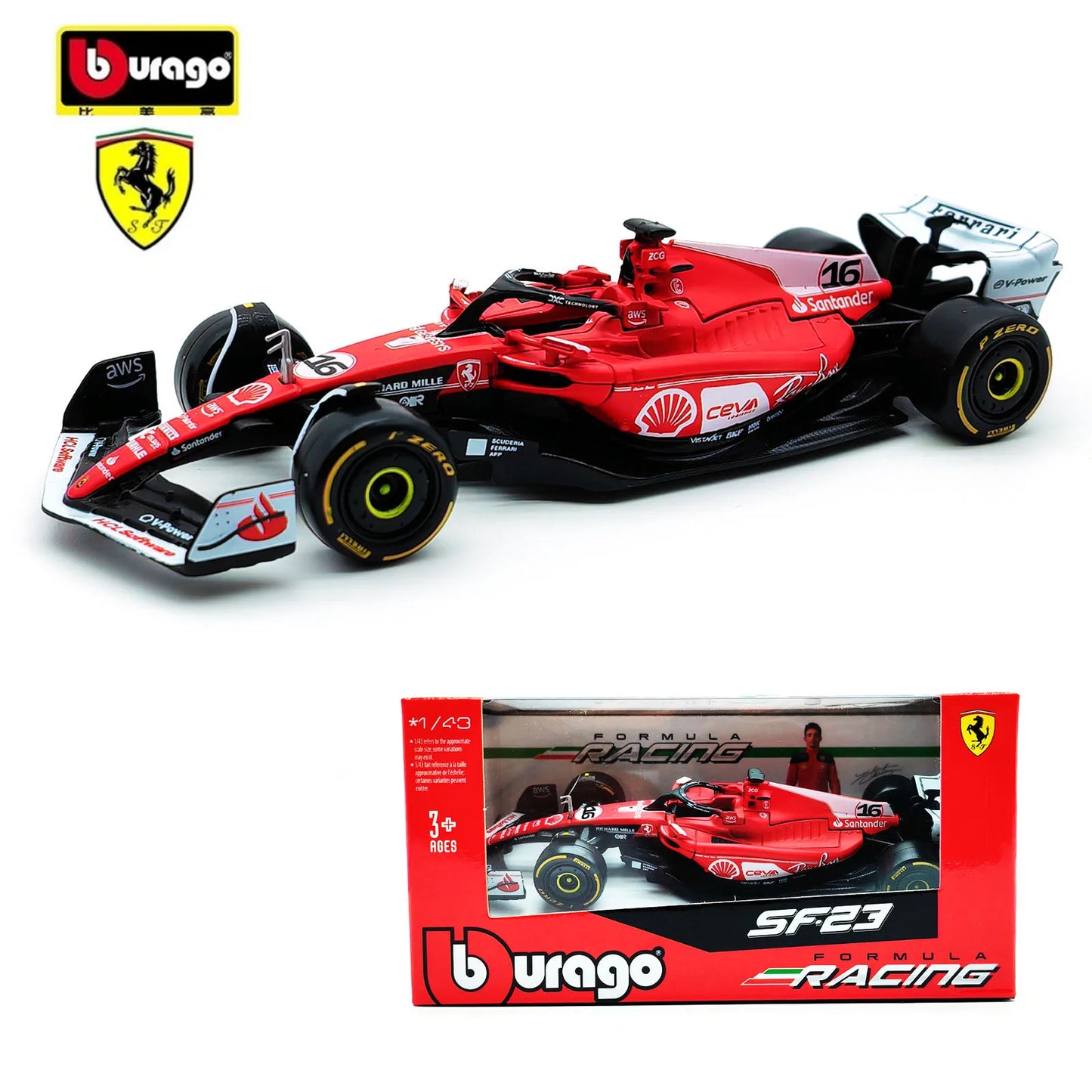 Bburago 1:43 2024 RB20 SF24 W14 W13 SF23 MCL60 RB19 RB18 W12 F1 Racing Formula Car Static Simulation Diecast Alloy Model Car