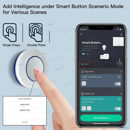 Tuya Smart Zigbee Scene Button Switch Smart Life Wireless Push Switch Remote on Off Key Controller Automation Scenario Switch