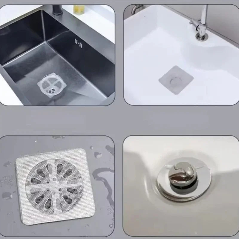 Disposable Shower Drain Hair Catcher Mesh Shower Drain Covers Floor Sink Strainer Filter Hair Stopper For Bathroom Kitchen