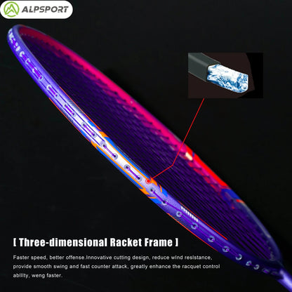 ALP GJ 10U Ultralight 52g T800 Bow And Arrow Badminton Racket Authentic Tensile Force 13kg Outdoor Sports Carbon Fiber Titanium
