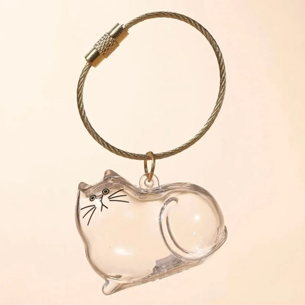 Transparent Cat/Dog Hair Collection Capsule Keychain Kawaii Memorial Pet Cat Dog Hair Capsule for Keychain DIY Pendant Accessory