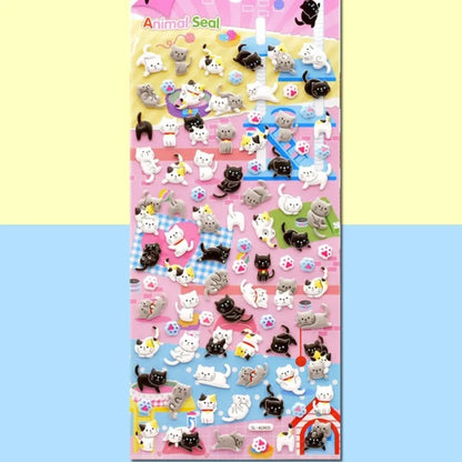 1Sheets Christmas 3D Puffy Bulk Stickers Cartoon Santa Claus Sticker DIY Scrapbook Decoration Funny Kids Classic Toy Gift random