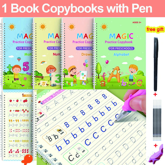 Reusable Magic Copybook Drawing Toys for Children Montessori Pen Control Training Writing Sticker Learning Educational Toy Kids