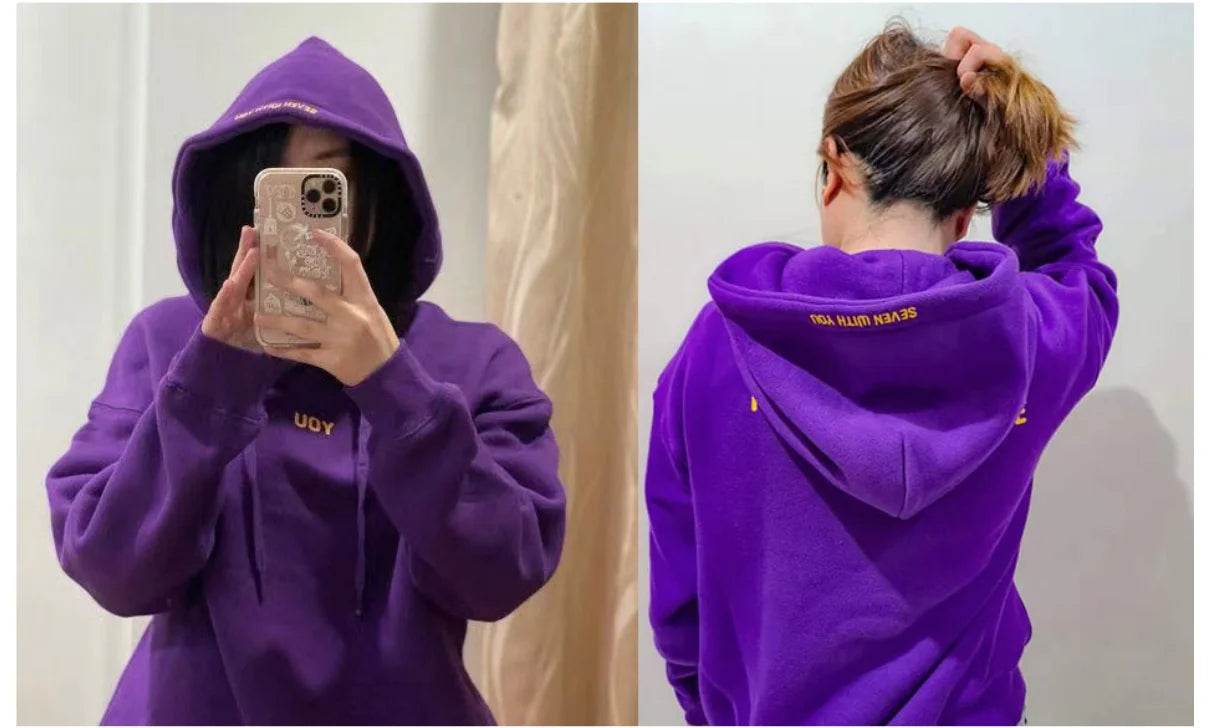 2024 Original  Hoodie Printed Seven With You 13 You Never Walk Alone Digital File Jimin Merch For Fans Card Purple Sweatshirt