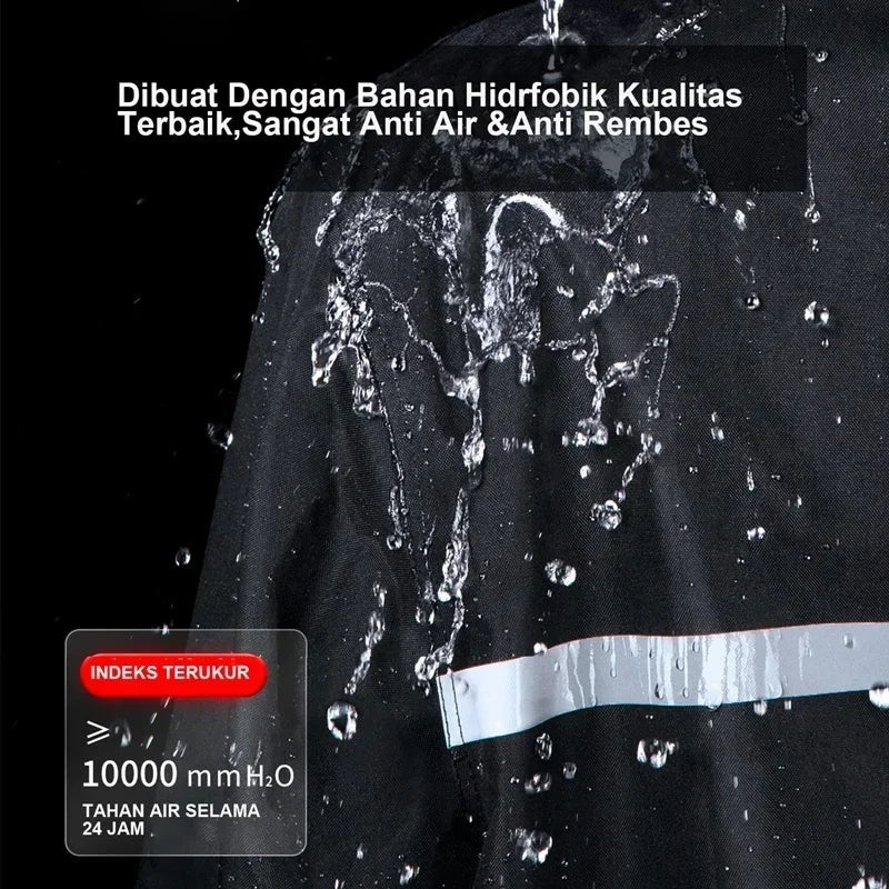 Reflective Split Rain Suit - Full Body Storm Protection for E-Bike/Motorcycle Delivery Riding