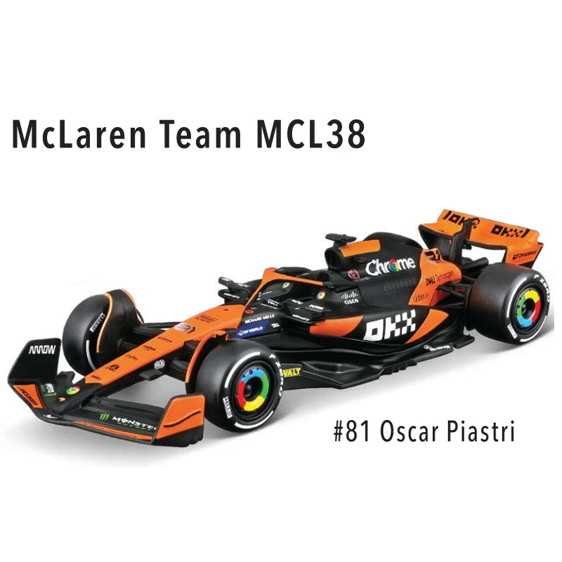 New 2024 F1 Bburago 1:43 Mclaren Mcl38 Miami Gp Monaco Gp Amg W15 F1 Alloy Miniature Diecast Model F1 Champion Mcl38 Toys Gift
