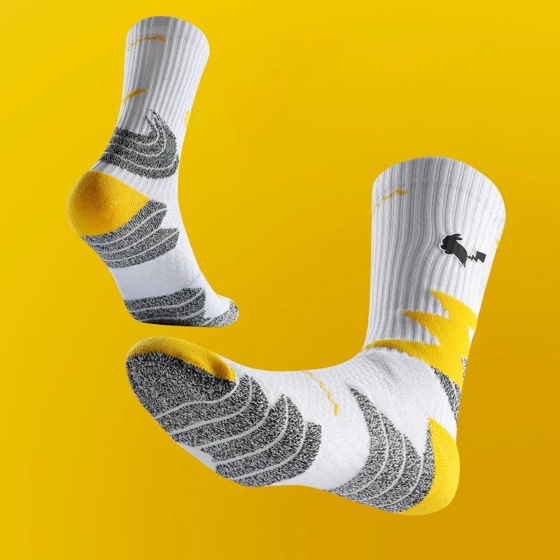 Veidoorn High Quality Sport Socks for Men Mid Calf Length Running Basketball Socks Thicken Non Slip Camping Cycling Stocking