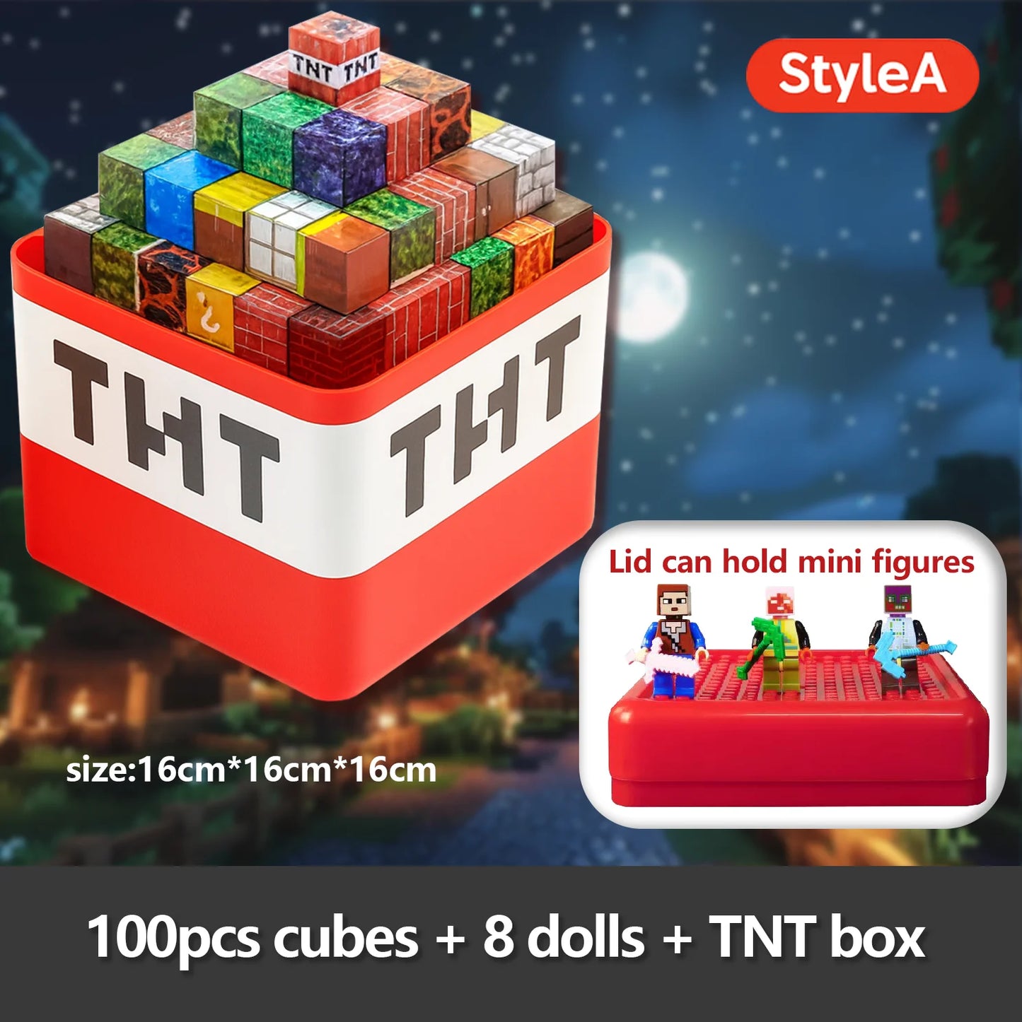 Magnetic Building Blocks Toy Storage Box Set Can Place Figures Magnet Cube Construction Brick Toys Gift for Boys Girls Children